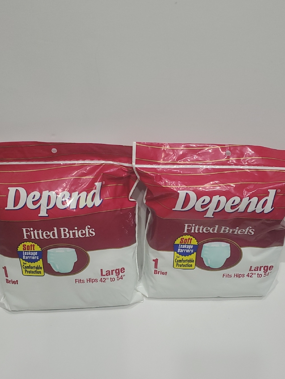 Depend Fitted Briefs Large - Burgundy/White